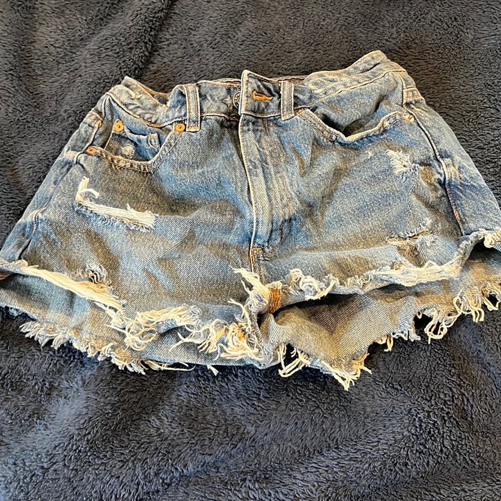 garage denim short shorts